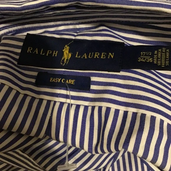 🔥🔥NWOT, POLO RALPH LAUREN, 17 1/2 (34/35), gorgeous shirt 🔥, easy care - Picture 3 of 3
